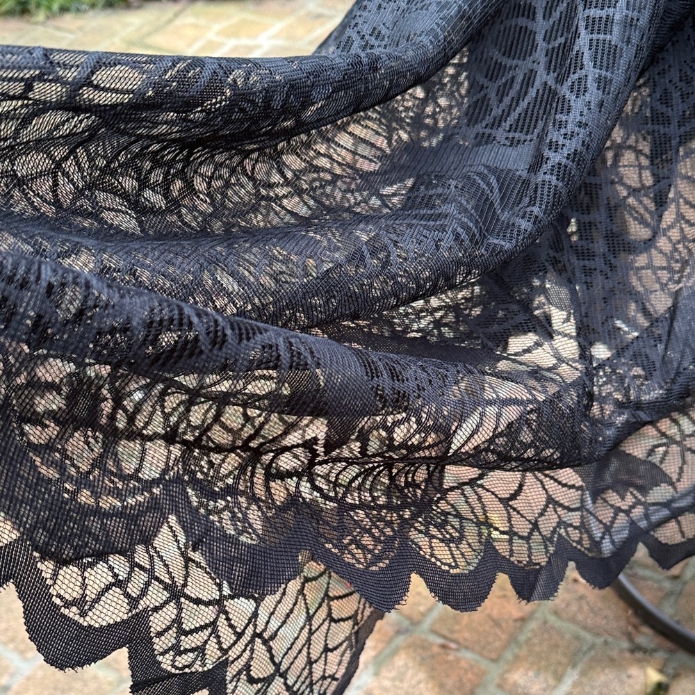 Black Spiderweb Kitchen tablecloth rectangle Linen bats spiders black lace